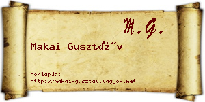 Makai Gusztáv névjegykártya